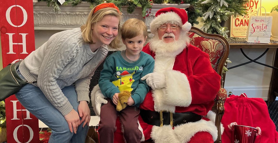 Santa in Cincinnati - One Little Small Blog - Santa at Doscher's Candies