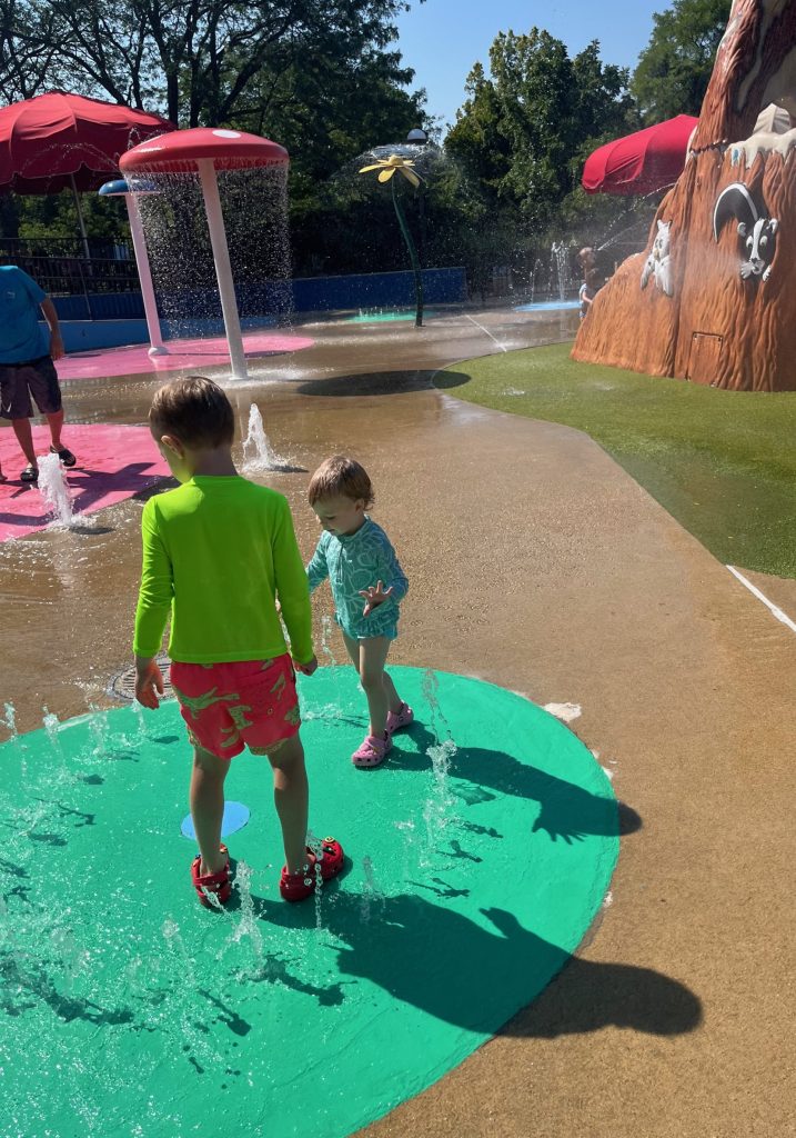 Woodland Mound Parky's Wetland Adventure splash pad - One Little Small Blog - Cincinnati Splash Pads guide
